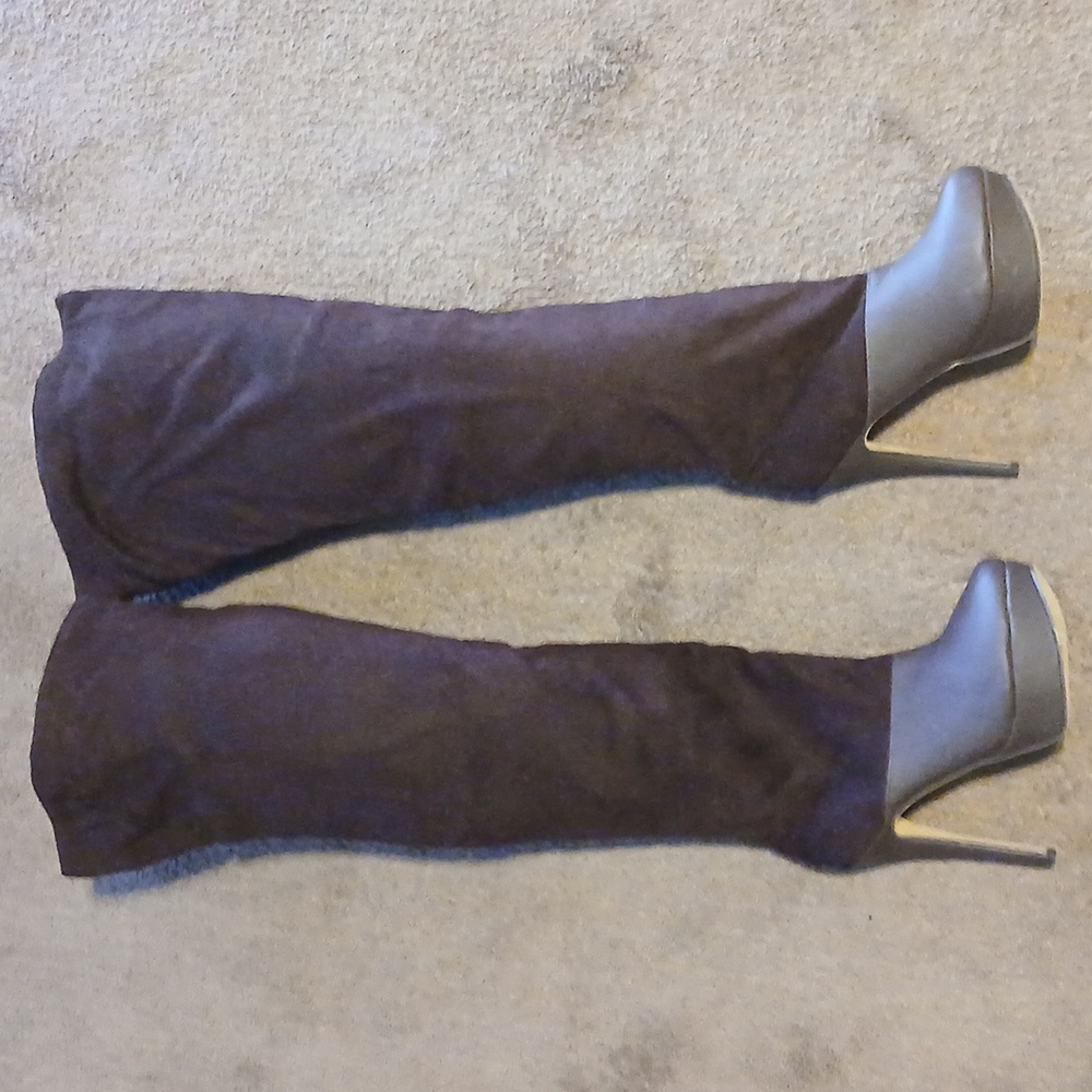 Brown Suede Thight High Boots